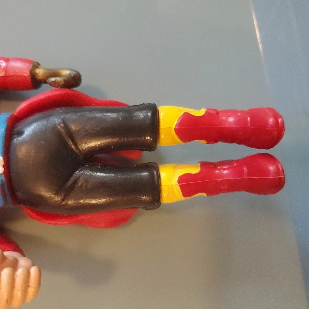 Vintage Captain Hook Action Figure Peter Pan Pirate Toy Red Coat Blue Hat 6 Inch